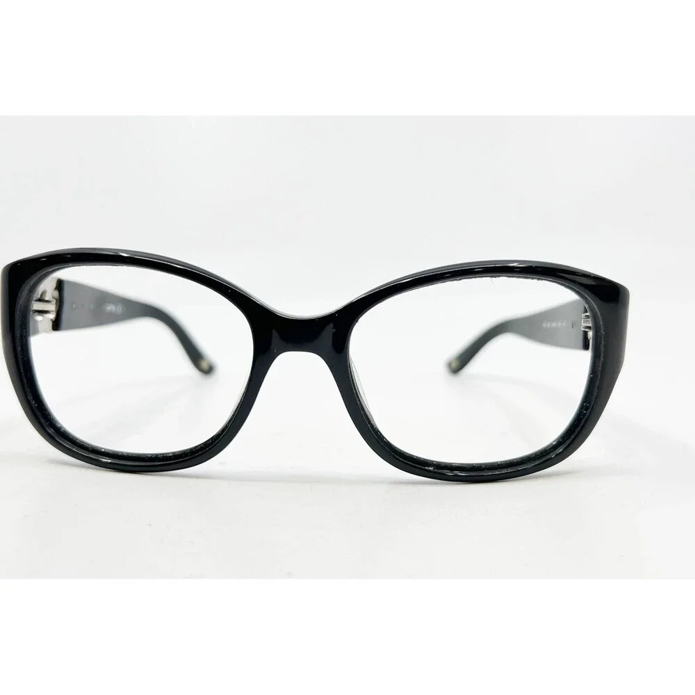 Jimmy Choo Eyeglasses Womens Black Crystal Logo 53-18-130